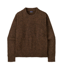 Patagonia Womens Recycled Wool-Blend Crewneck Sweater Dappled / Den Brown