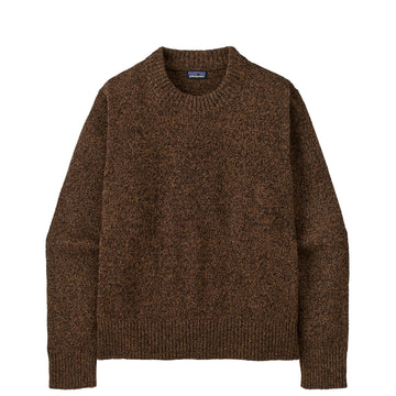Patagonia Womens Recycled Wool-Blend Crewneck Sweater Dappled / Den Brown