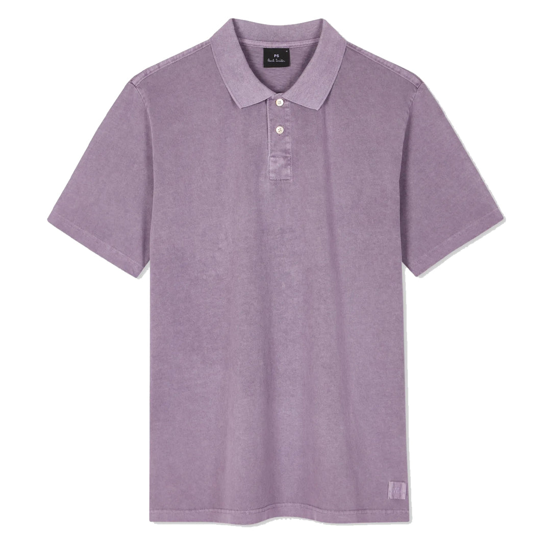 Paul Smith Acid Wash Cotton Polo Shirt Purple - Parasol Store