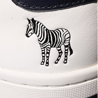 Paul Smith Albany Leather Zebra Trainers White - Parasol Store