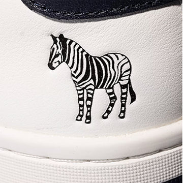Paul Smith Albany Leather Zebra Trainers White