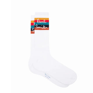 Paul Smith Artist Stripe Logo Socks White - Parasol Store