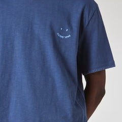 Paul Smith Blanket-Stitch Happy T-Shirt BLue - Parasol Store