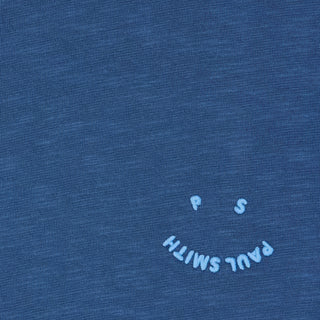 Paul Smith Blanket-Stitch Happy T-Shirt BLue - Parasol Store