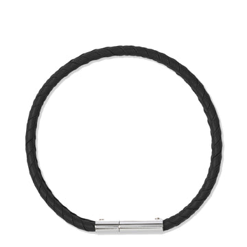 Paul Smith Braided Leather Bracelet Black - Parasol Store