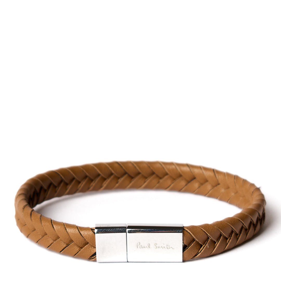 Paul Smith Braided Leather Bracelet Tan - Parasol Store