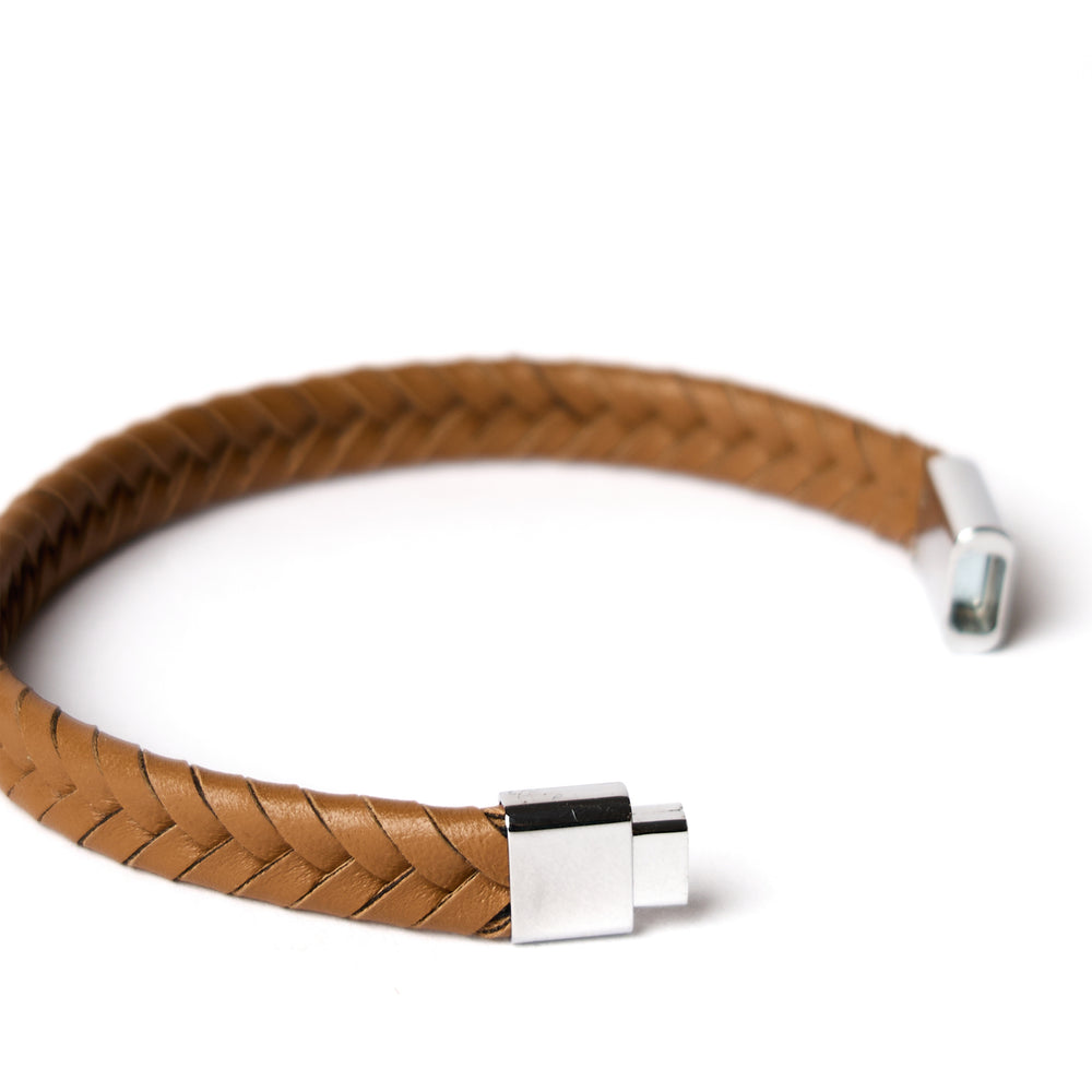 Paul Smith Braided Leather Bracelet Tan - Parasol Store