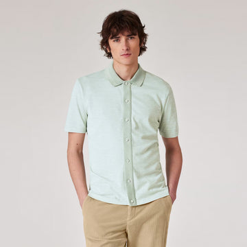 Paul Smith Button Front Polo Light Green - Parasol Store