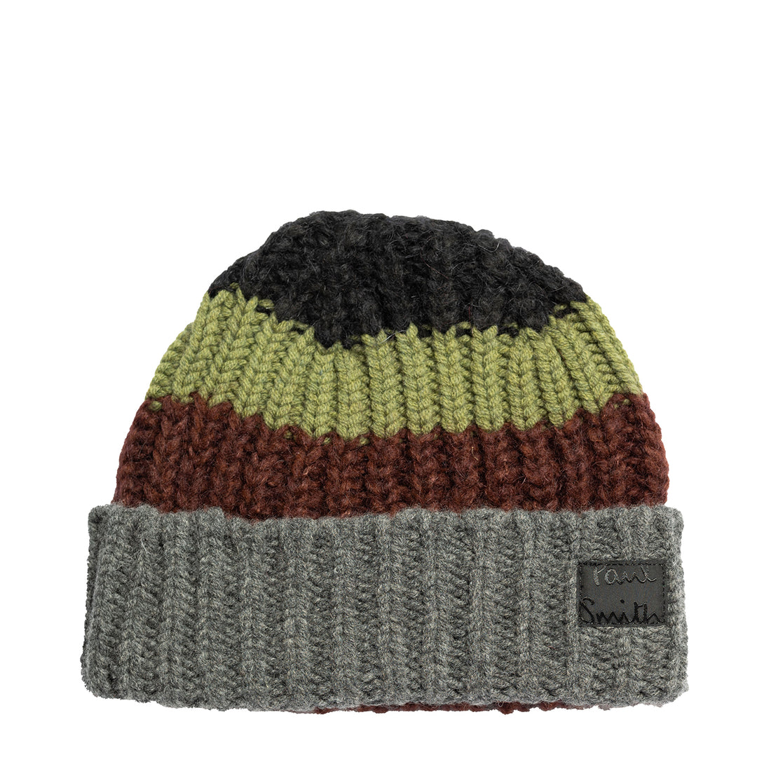 Paul Smith Colourblock Mohair-Blend Beanie Black - Parasol Store