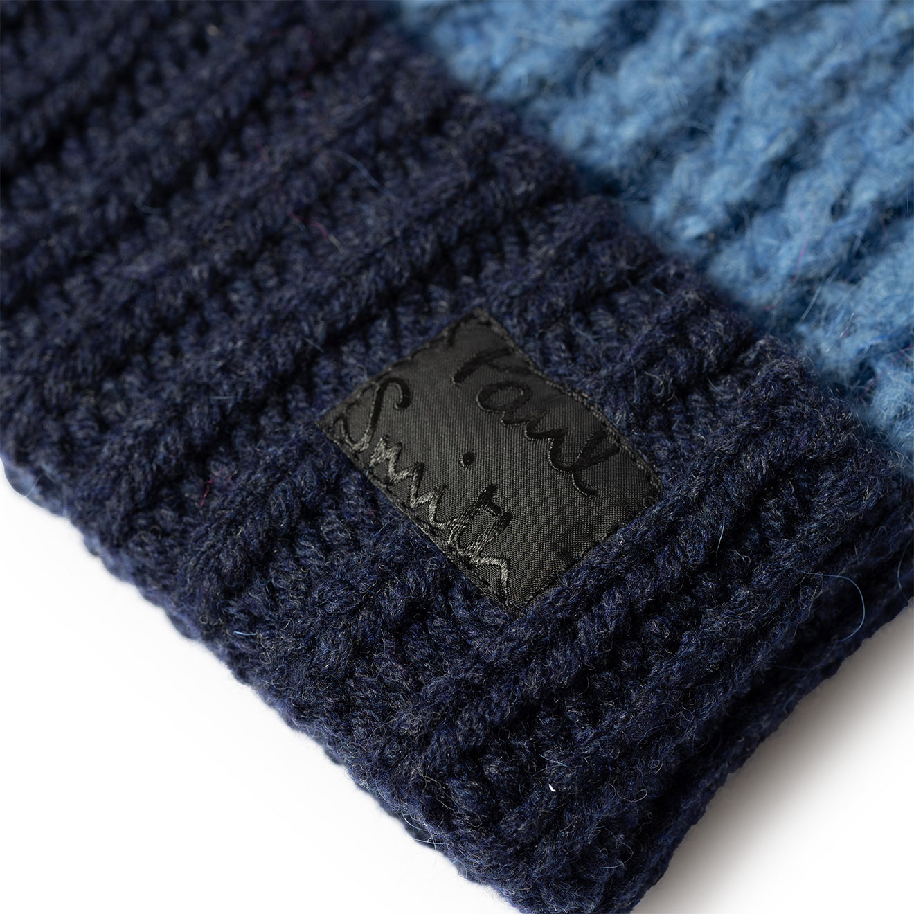 Paul Smith Colourblock Mohair-Blend Beanie Navy - Parasol Store