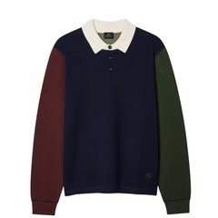Paul Smith Cotton-Blend Colour-Block Rugby Top Navy