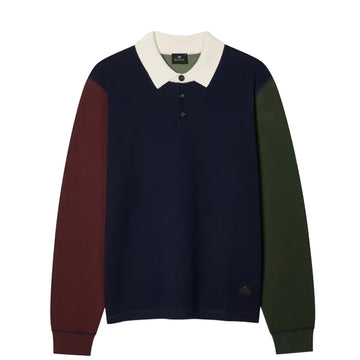 Paul Smith Cotton-Blend Colour-Block Rugby Top Navy