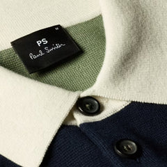 Paul Smith Cotton-Blend Colour-Block Rugby Top Navy