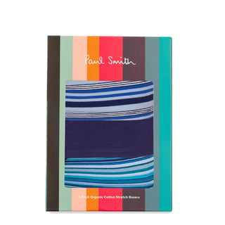 Paul Smith Cotton-Blend Mixed Boxer Briefs Three Pack Navy Stripe - Parasol Store