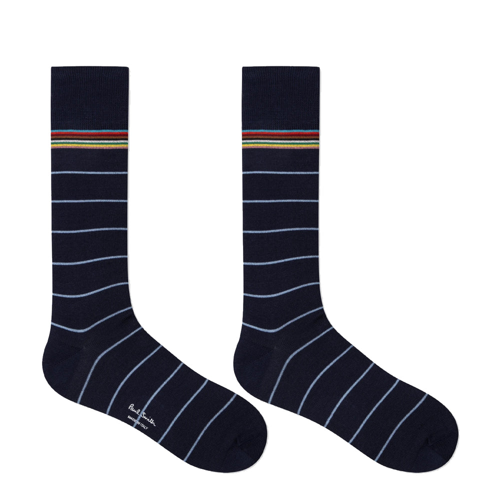Paul Smith Cotton-Blend Pinstripe Socks Navy - Parasol Store