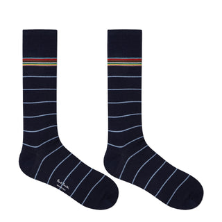 Paul Smith Cotton-Blend Pinstripe Socks Navy - Parasol Store