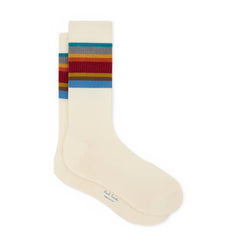 Paul Smith Cotton-Blend Signature Stripe Socks Ecru