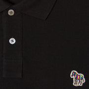 Paul Smith Cotton-Piqué Zebra Logo Polo Shirt Black - Parasol Store