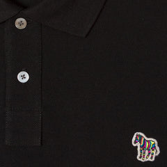 Paul Smith Cotton-Piqué Zebra Logo Polo Shirt Black - Parasol Store