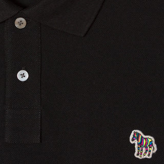 Paul Smith Cotton-Piqué Zebra Logo Polo Shirt Black - Parasol Store