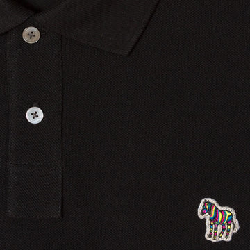 Paul Smith Cotton-Piqué Zebra Logo Polo Shirt Black - Parasol Store
