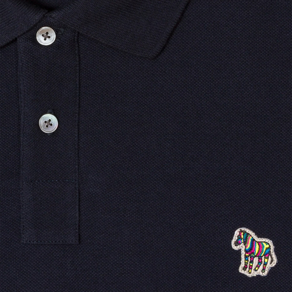 Paul Smith Cotton-Piqué Zebra Logo Polo Shirt Dark Navy - Parasol Store