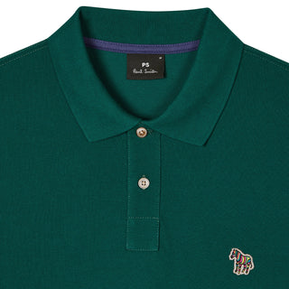 Paul Smith Cotton-Pique Zebra Logo Polo Shirt Teal - Parasol Store