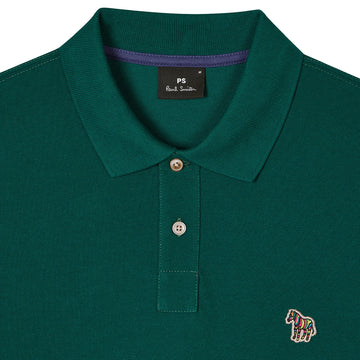 Paul Smith Cotton-Pique Zebra Logo Polo Shirt Teal - Parasol Store