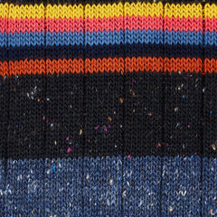 Paul Smith Cotton-Silk Blend Chunky Signature Stripe Socks Black - Parasol Store