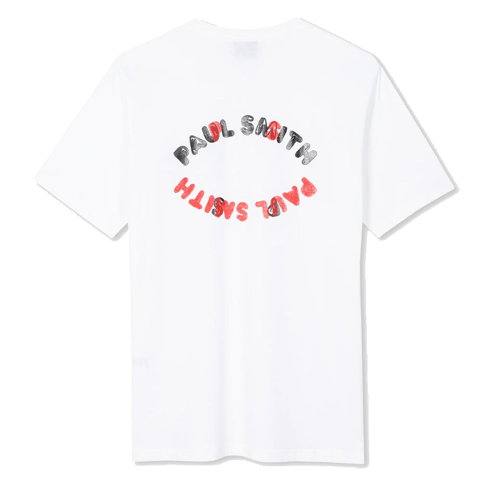 Paul Smith Cotton Happy Oval Print T-Shirt White - Parasol Store