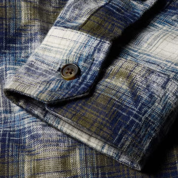 Paul Smith Cotton Jacquard Check Overshirt Blue