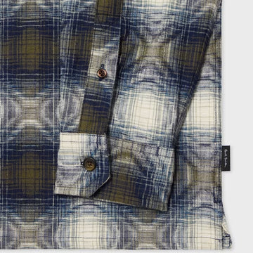 Paul Smith Cotton Jacquard Check Overshirt Blue