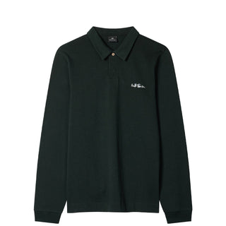 Paul Smith Cotton Logo Long-Sleeve Rugby Shirt Dark Green