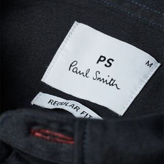 Paul Smith Cotton Sateen Garment-Dyed Shirt Navy - Parasol Store