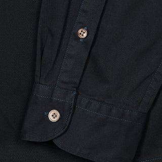 Paul Smith Cotton Sateen Garment-Dyed Shirt Navy - Parasol Store