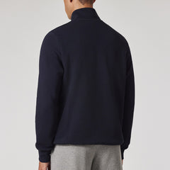 Paul Smith Cotton Zebra Logo Zip-Neck Sweatshirt Navy Blue - Parasol Store