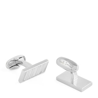 Paul Smith Cufflink Silver Stripe Mother of Pearl