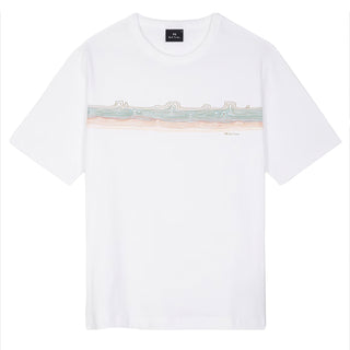 Paul Smith Desert Stripe Print T-Shirt White - Parasol Store