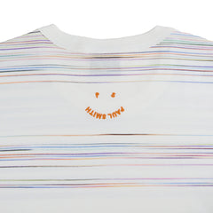 Paul Smith Fine Stripe Casual Fit T Shirt White / Multi - Parasol Store