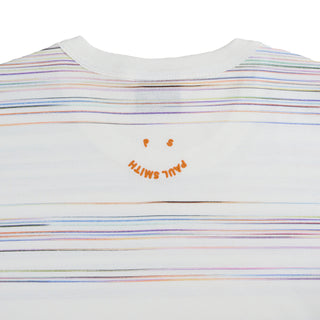Paul Smith Fine Stripe Casual Fit T Shirt White / Multi - Parasol Store