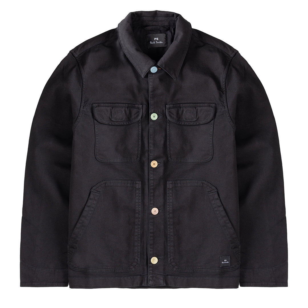 Paul Smith Garment-Dyed Stretch-Cotton Chore Jacket Black - Parasol Store