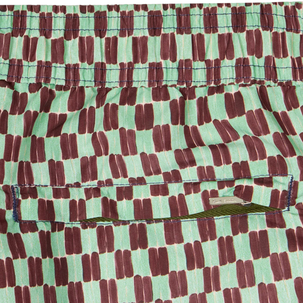 Paul Smith Geometric Print Swim Shorts Bottle Green - Parasol Store