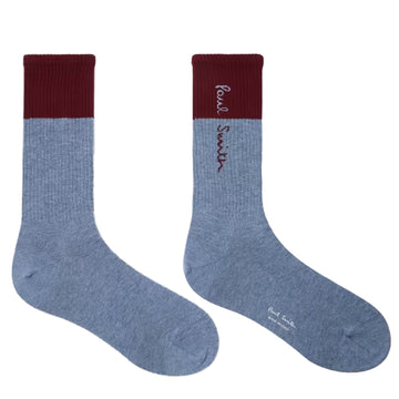 Paul Smith Half and Half Cotton Socks Blue