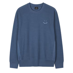 Paul Smith Happy Blanket-Stitch Sweatshirt Petrol Blue - Parasol Store