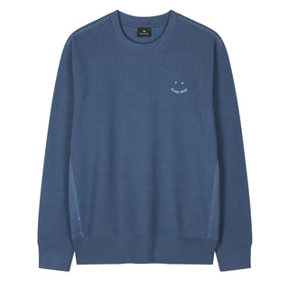 Paul Smith Happy Blanket-Stitch Sweatshirt Petrol Blue - Parasol Store
