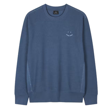Paul Smith Happy Blanket-Stitch Sweatshirt Petrol Blue - Parasol Store