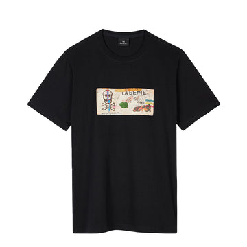 Paul Smith La Seine Card Organic-Cotton T-Shirt Black