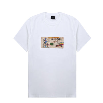Paul Smith La Seine Card Organic-Cotton T-Shirt White
