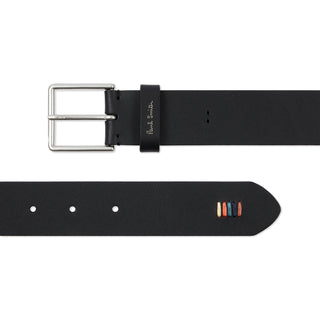 Paul Smith Leather Artist Stripe Stitch Belt Black