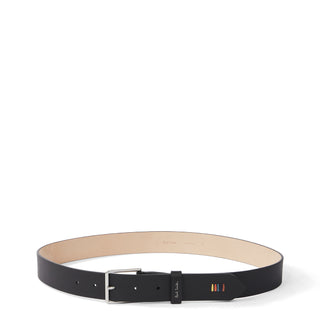 Paul Smith Leather Artist Stripe Stitch Belt Black